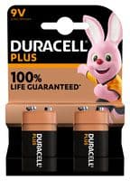 MN1604 P2 +/PWR - DURACELL - MN1604 P2 +/PWR - Battery, 9 V, PP3, Alkaline, Snap Contact, 2