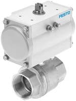 8070234 - FESTO - 8070234 - Ball Valve, with Actuator Unit, 2/2 Way, Rp1/4, 5.9 m³/h, 5.5 bar to 8 bar, VZBM Series
