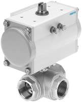 8070250 - FESTO - 8070250 - Ball Valve, with Actuator Unit, 3/2 Way, Rp1/4, 5.9 m³/h, 5.5 bar to 8 bar, VZBM Series