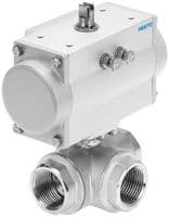 8070266 - FESTO - 8070266 - Ball Valve, with Actuator Unit, 3/2 Way, Rp1/4, 5.9 m³/h, 5.5 bar to 8 bar, VZBM Series