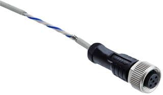 M12A-02BFFM-SL8C01 - AMPHENOL LTW - M12A-02BFFM-SL8C01 - Sensor Cable, M12 Receptacle, Free End, 2 Positions, 1 m, 3.3 ft, M Series
