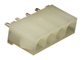 10-84-4040 - MOLEX - 10-84-4040 - Pin Header, Wire-to-Board, 6.35 mm, 1 Rows, 4 Contacts, Through Hole Straight, MLX 42002 Series