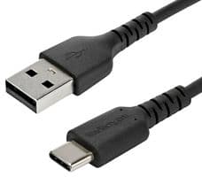 RUSB2AC1MB - STARTECH - RUSB2AC1MB - USB Cable, 1 m / 3.3 ft USB 2.0 to USB C Cable, Black, Aramid Fiber, EMI Protection