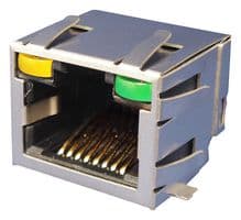 RJCSE538001 - AMPHENOL COMMUNICATIONS SOLUTIONS - RJCSE538001 - Modular Connector, RJ45 Jack, 1 x 1 (Port), 8P8C, Surface Mount