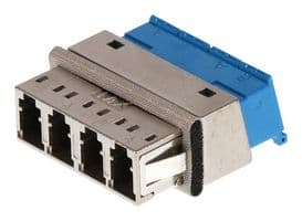 1061230500 - MOLEX - 1061230500 - Fiber Optic Adapter, Quad, LC Duplex, LC Duplex, Straight Adapter