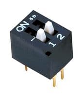 CES-0202MC - NIDEC COMPONENTS - CES-0202MC - DIP / SIP Switch, 2 Circuits, Raised Slide, Through Hole, DPST-NO, 6 V, 100 mA
