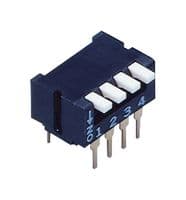 CFP-0412MC - NIDEC COMPONENTS - CFP-0412MC - DIP / SIP Switch, 4 Circuits, Piano Key, Through Hole, 4PST-NO, 6 V, 100 mA