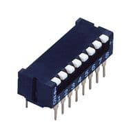 CFP-0801MC - NIDEC COMPONENTS - CFP-0801MC - DIP / SIP Switch, 8 Circuits, Piano Key, Through Hole, 8PST-NO, 6 V, 100 mA
