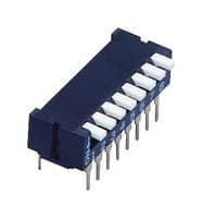 CFP-0802MC - NIDEC COMPONENTS - CFP-0802MC - DIP / SIP Switch, 8 Circuits, Piano Key, Through Hole, 8PST-NO, 6 V, 100 mA