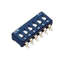 CFS-0600TB - NIDEC COMPONENTS - CFS-0600TB - DIP / SIP Switch, 6 Circuits, Slide, Surface Mount, 6PST-NO, 6 V, 100 mA