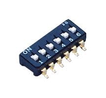 CFS-0602TA - NIDEC COMPONENTS - CFS-0602TA - DIP / SIP Switch, 6 Circuits, Slide, Surface Mount, 6PST-NO, 6 V, 100 mA