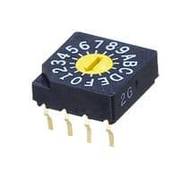 SC-1010W - NIDEC COMPONENTS - SC-1010W - Rotary Coded Switch, SC-1000 Series, Through Hole, 16 Position, 5 VDC, BCH, 100 mA