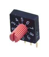 SC-1110W - NIDEC COMPONENTS - SC-1110W - Rotary Coded Switch, SC-1000 Series, Through Hole, 16 Position, 5 VDC, BCH, 100 mA