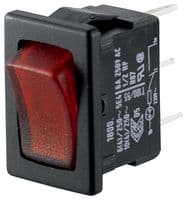 1800.1102 - MARQUARDT - 1800.1102 - Rocker Switch, On-Off, SPST, Illuminated, Panel Mount, Red, 1800 Series