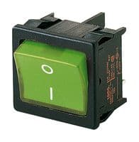 1805.6108 - MARQUARDT - 1805.6108 - Rocker Switch, On-Off, DPST, Illuminated, Panel Mount, Green, 1800 Series