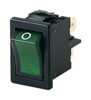 1855.0108 - MARQUARDT - 1855.0108 - Rocker Switch, On-Off, DPST, Illuminated, Panel Mount, Green, 1855 Series