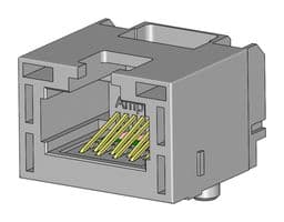 RJE3A1880402 - AMPHENOL COMMUNICATIONS SOLUTIONS - RJE3A1880402 - Modular Connector, RJ45 Jack, 1 x 1 (Port), 8P8C, Cat5e, Surface Mount