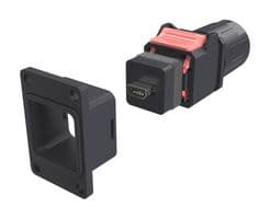 NDHN6B2 - AMPHENOL COMMUNICATIONS SOLUTIONS - NDHN6B2 - Modular Connector, Solder Pad, IX Type B Plug, 1 x 1 (Port), 10P10C, Cat6a, IP67, Panel Mount