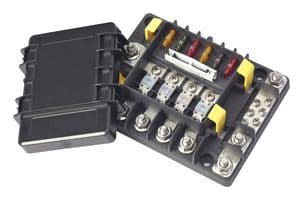 880089 - LITTELFUSE - 880089 - Fuseholder, Automotive Blade, 10 Fuses, 600 A, 60 VDC, 165mm x 127mm x 51mm, Stud