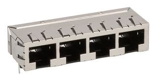 44150-0012 - MOLEX - 44150-0012 - Modular Connector, RJ45 Jack, 1 x 4 (Ganged), 8P8C, Cat5, Cat5e, Through Hole Mount