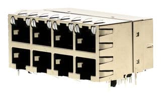 44170-0001 - MOLEX - 44170-0001 - Modular Connector, RJ45 Jack, 2 x 4 (Stacked), 8P8C, Cat5, Cat5e, Through Hole Mount