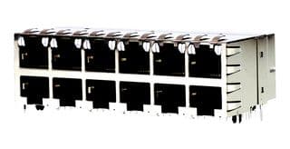 44170-0002 - MOLEX - 44170-0002 - Modular Connector, RJ45 Jack, 2 x 6 (Stacked), 8P8C, Cat5, Cat5e, Through Hole Mount