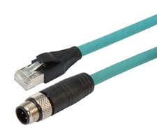 TRG504-T4T-1M - L-COM - TRG504-T4T-1M - Sensor Cable, M12 Plug, RJ45 Plug, 4 Positions, 1 m, 3.3 ft, TRG504-T4T Series