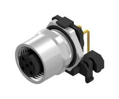 43-01199 - AMPHENOL CONEC - 43-01199 - Sensor Connector, M12, Female, 5 Positions, PCB Socket, Right Angle Panel Mount
