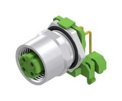 43-01229 - AMPHENOL CONEC - 43-01229 - Sensor Connector, M12, Female, 4 Positions, PCB Socket, Right Angle Panel Mount