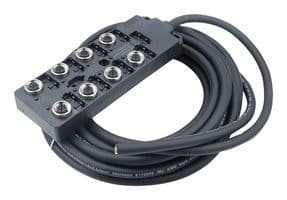1202480023 - MOLEX - 1202480023 - Sensor Distribution Box, 10m Cable, M12 Connector - 4 Pole, 8 Ports, MPIS 120248 Series, IP67