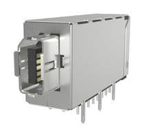 NDMB244100 - AMPHENOL COMMUNICATIONS SOLUTIONS - NDMB244100 - Modular Connector, IX Type B Jack, 1 x 1 (Single), 10P, Cat6a, Through Hole Mount Right Angle