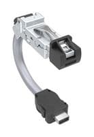 DRPC51A001A40 - AMPHENOL COMMUNICATIONS SOLUTIONS - DRPC51A001A40 - Ethernet Cable, Cat6a, IX Type A Plug to 45° RJ45 Plug, SFTP (Screened Foiled Twisted Pair), Grey