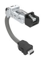 DRPC61A001A40 - AMPHENOL COMMUNICATIONS SOLUTIONS - DRPC61A001A40 - Ethernet Cable, Cat6a, IX Type B Plug to 45° RJ45 Plug, SFTP (Screened Foiled Twisted Pair), Grey