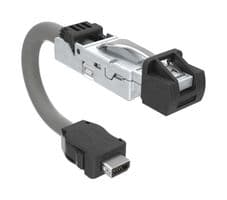 DRPC61A009A40 - AMPHENOL COMMUNICATIONS SOLUTIONS - DRPC61A009A40 - Ethernet Cable, Cat6a, IX Type B Plug to RJ45 Plug, SFTP (Screened Foiled Twisted Pair), Grey