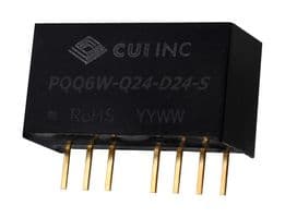 PQQ6W-Q24-D12-S - CUI - PQQ6W-Q24-D12-S - Isolated Through Hole DC/DC Converter, ITE, SIP, 4:1, 6 W, 2 Output, 12 V