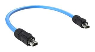MSPEC2L0B5010 - AMPHENOL COMMUNICATIONS SOLUTIONS - MSPEC2L0B5010 - Ethernet Cable, SPE Plug to SPE Plug, 500 mm, 19.7 "
