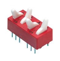76STC04T - GRAYHILL - 76STC04T - DIP / SIP Switch, 4 Circuits, Toggle, Through Hole, SPDT, 30 V, 150 mA