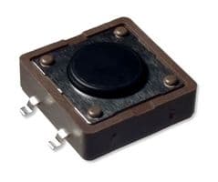 MPTSM-21K-S-V - MULTICOMP PRO - MPTSM-21K-S-V - Tactile Switch, SPST-NO, Top Actuated, 4.3mm, SMD, Black Round Button, 130 gf, 50mA at 12VDC