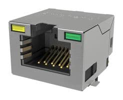 RJE3B1886412 - AMPHENOL COMMUNICATIONS SOLUTIONS - RJE3B1886412 - Modular Connector, RJ45 Jack, 1 x 1 (Port), 8P8C, Cat6, IP20, Surface Mount