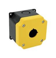 YB1W-111Y - IDEC - YB1W-111Y - Control Box, 1 Hole, Plastic, Yellow, IP65, 22 mm Cutout Dia, 76 mm W x 59.5 mm D, YB Series