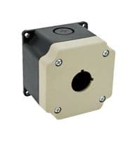 YB1W-111Z - IDEC - YB1W-111Z - Control Box, 1 Hole, Plastic, Beige, IP65, 22 mm Cutout Dia, 76 mm W x 59.5 mm D, YB Series