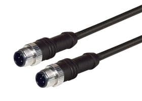 M12M124D-0.5 - L-COM - M12M124D-0.5 - Sensor Cable, M12 Plug, M12 Plug, 4 Positions, 500 mm, 19.7 ft, M12M124D Series