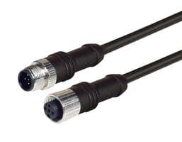 M12M12F5A-1 - L-COM - M12M12F5A-1 - Sensor Cable, M12 Plug, M12 Receptacle, 5 Positions, 1 m, 3.3 ft, M12M12F5A Series