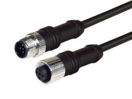 M12M12F5A-10 - L-COM - M12M12F5A-10 - Sensor Cable, A Coded, M12 Plug, M12 Receptacle, 5 Positions, 10 m, 32.8 ft, M12M12F5A Series