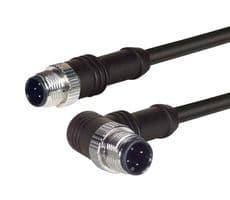 M12M12R4D-3 - L-COM - M12M12R4D-3 - Sensor Cable, M12 Plug, 90° M12 Plug, 4 Positions, 3 m, 9.8 ft, M12M12R4D Series