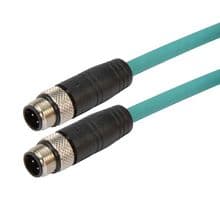 TRG501-T4T-10M - L-COM - TRG501-T4T-10M - Sensor Cable, M12 Plug, M12 Plug, 4 Positions, 10 m, 32.8 ft, TRG501-T4T Series