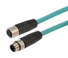 TRG502-T4T-10M - L-COM - TRG502-T4T-10M - Sensor Cable, M12 Plug, M12 Receptacle, 4 Positions, 10 m, 32.8 ft, TRG502-T4S Series