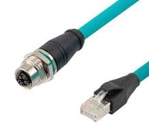 TRG611-T6T-5M - L-COM - TRG611-T6T-5M - Sensor Cable, X Coded, M12 Receptacle, RJ45 Plug, 8 Positions, 5 m, 16.4 ft, TRG611-T6T Series