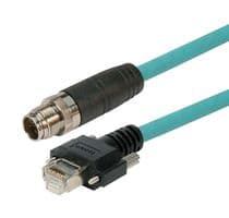 TRG615-T6T-3M - L-COM - TRG615-T6T-3M - Sensor Cable, M12 Plug, RJ45 Plug, 8 Positions, 3 m, 9.8 ft, TRG615-T6T Series