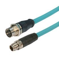 TRG626-T6T-1M - L-COM - TRG626-T6T-1M - Sensor Cable, M12 Plug, M12 Receptacle, 8 Positions, 1 m, 3.3 ft, TRG626-T6T Series